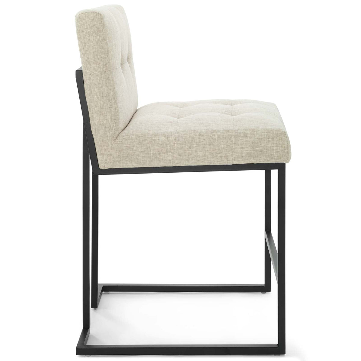 Portia Counter Stool - Black Frame / Pewter Fabric Seat main image 0
