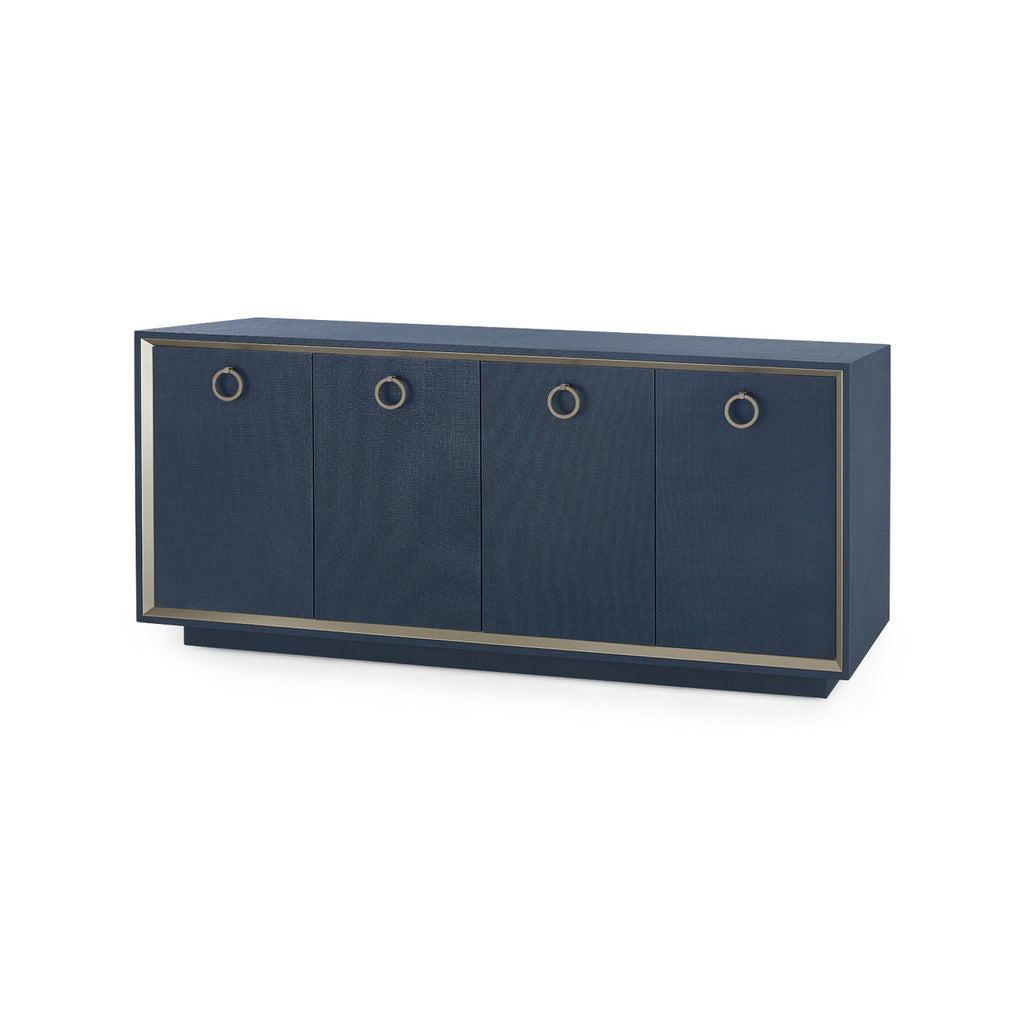 Ansel 4-Door Cabinet - Blue Steel