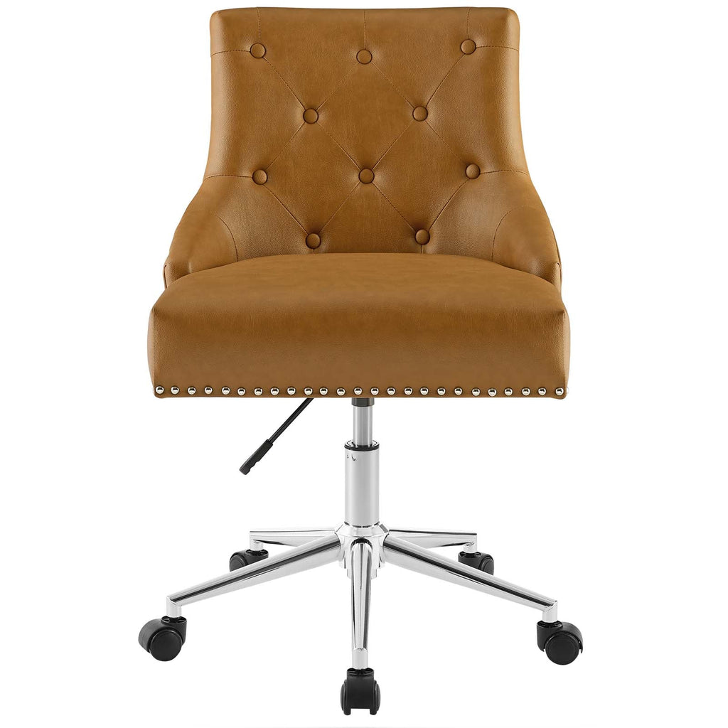 Regent Tufted Button Swivel Faux Leather Office Chair