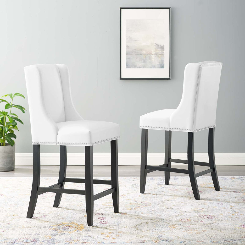 Baron Counter Stool Faux Leather Set of 2