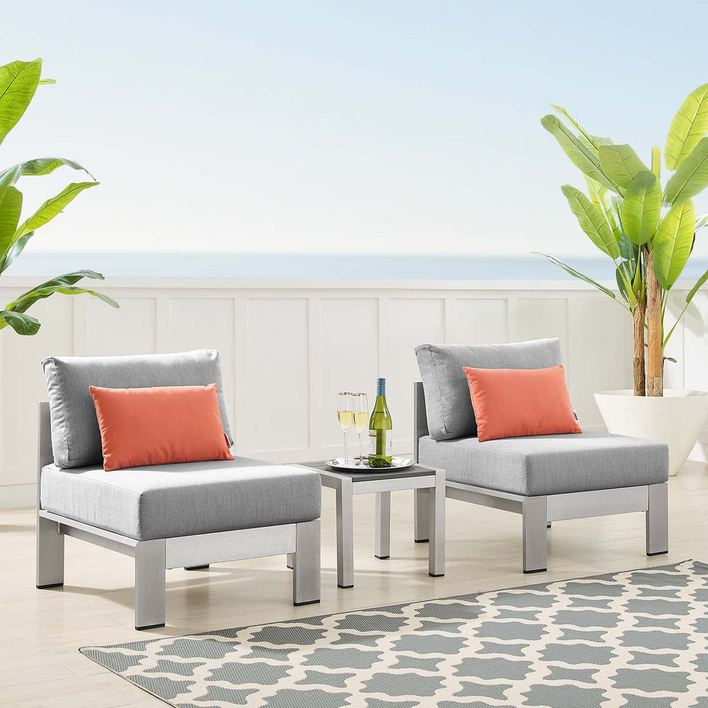 Shore Sunbrella® Fabric Outdoor Patio Aluminum 3 Piece Set