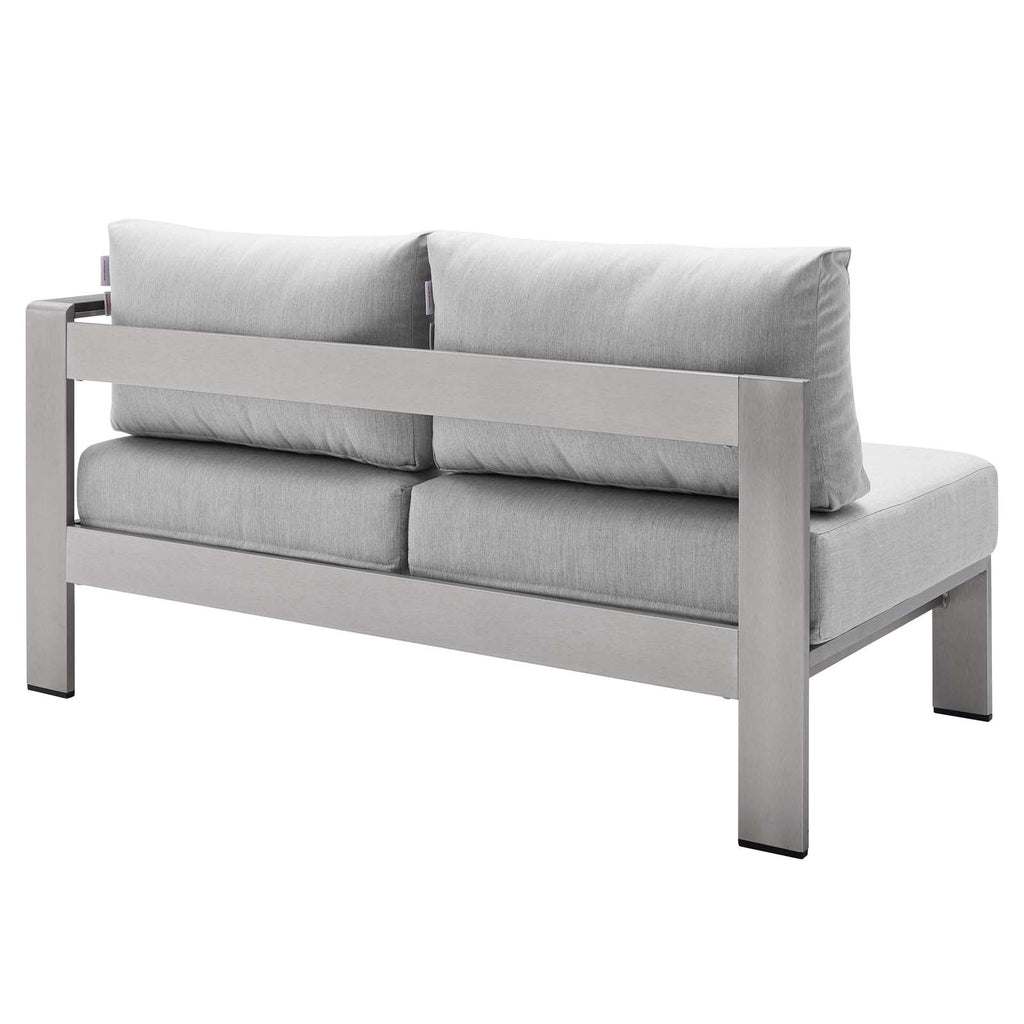 Shore Sunbrella® Fabric Outdoor Patio Aluminum 5 Piece Sectional Sofa Set