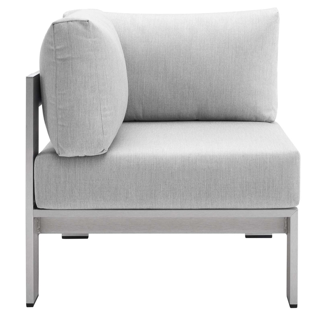 Shore Sunbrella® Fabric Outdoor Patio Aluminum 6 Piece Sectional Sofa Set