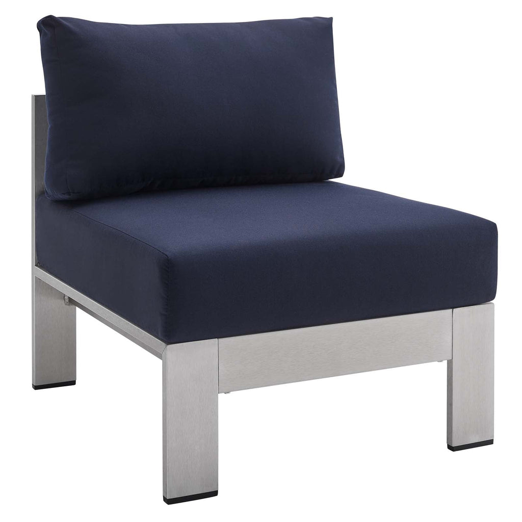 Shore Sunbrella® Fabric Outdoor Patio Aluminum 6 Piece Sectional Sofa Set