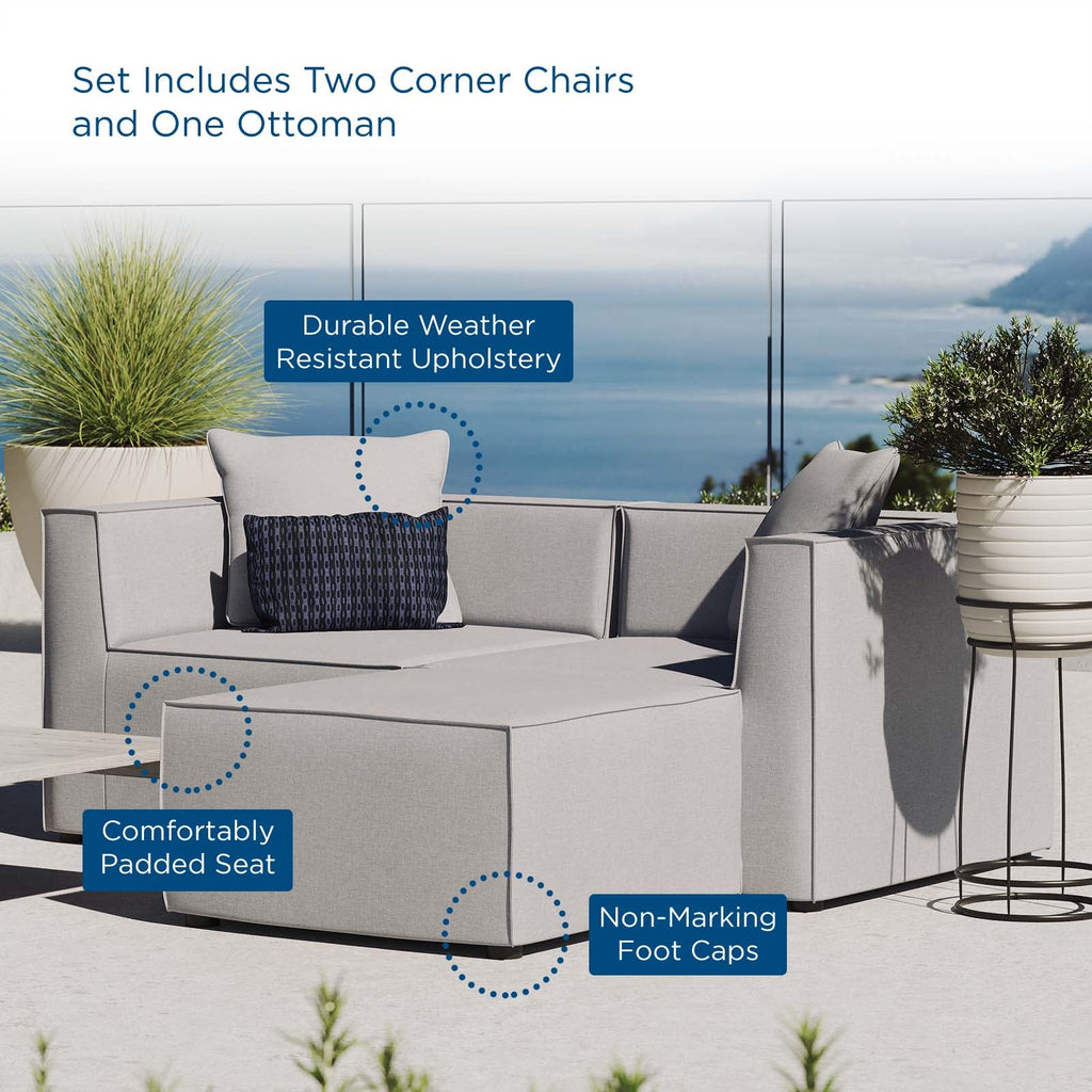 Saybrook Outdoor Patio Upholstered Loveseat and Ottoman Set