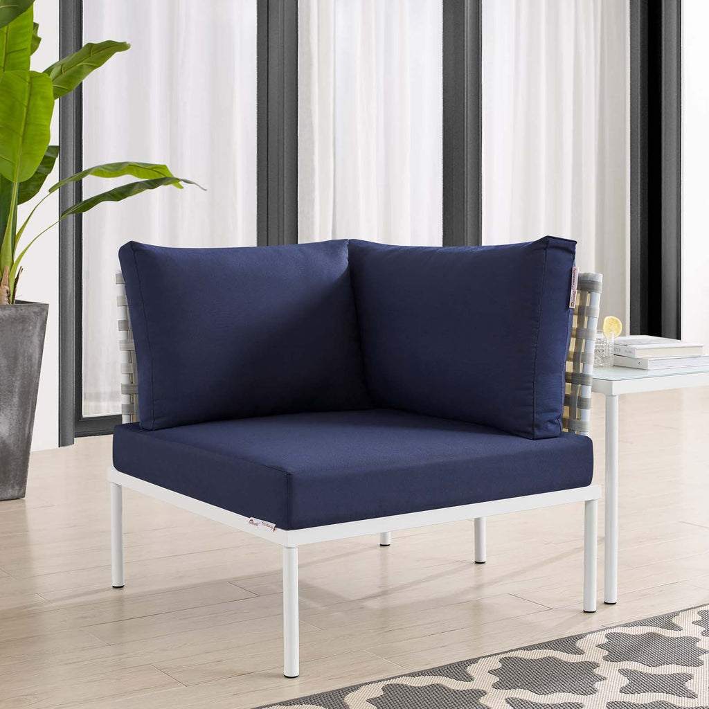 Harmony Sunbrella® Basket Weave Outdoor Patio Aluminum Corner Chair