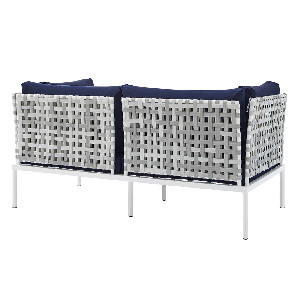 Harmony 4-Piece  Sunbrella® Basket Weave Outdoor Patio Aluminum Seating Set