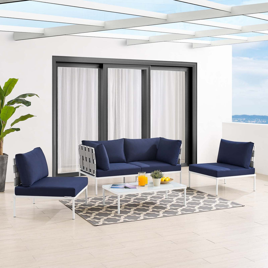 Harmony 4-Piece  Sunbrella® Outdoor Patio Aluminum Seating Set