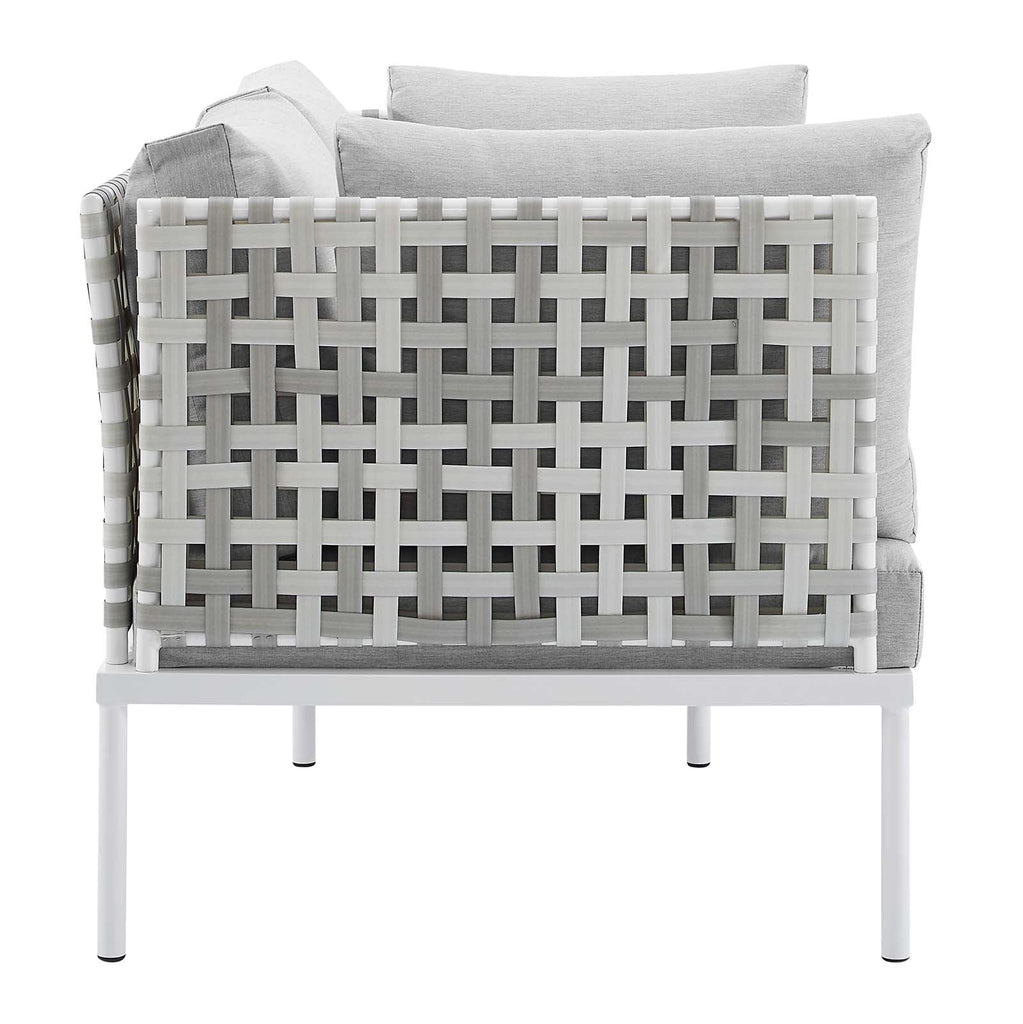 Harmony 5-Piece  Sunbrella® Basket Weave Outdoor Patio Aluminum Seating Set