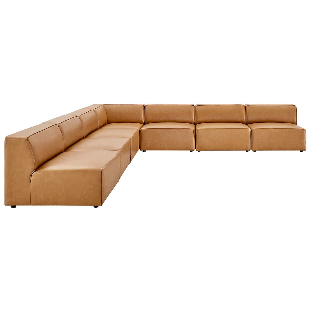 Mingle Vegan Leather 7-Piece Sectional Sofa