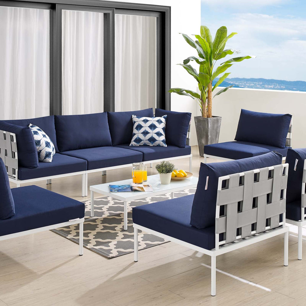 Harmony 8-Piece  Sunbrella® Outdoor Patio All Mesh Sectional Sofa Set