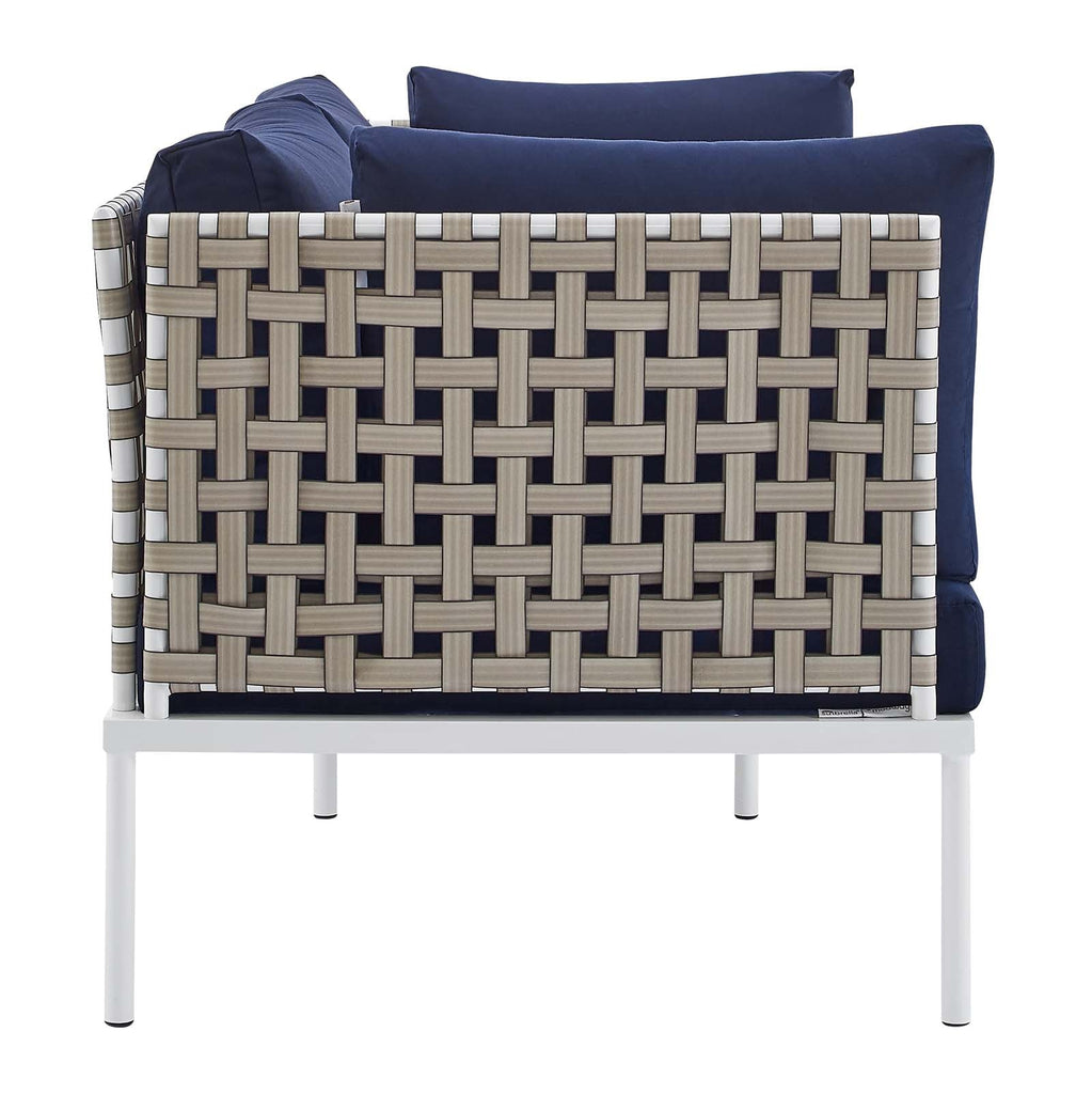 Harmony Sunbrella® Basket Weave Outdoor Patio Aluminum Loveseat
