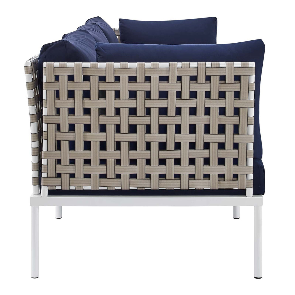 Harmony Sunbrella® Basket Weave Outdoor Patio Aluminum Sofa