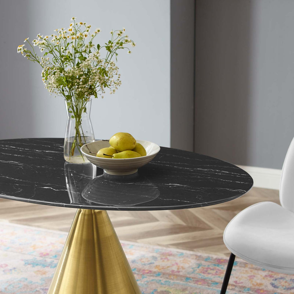 Tupelo 42" Oval Artificial Marble Dining Table