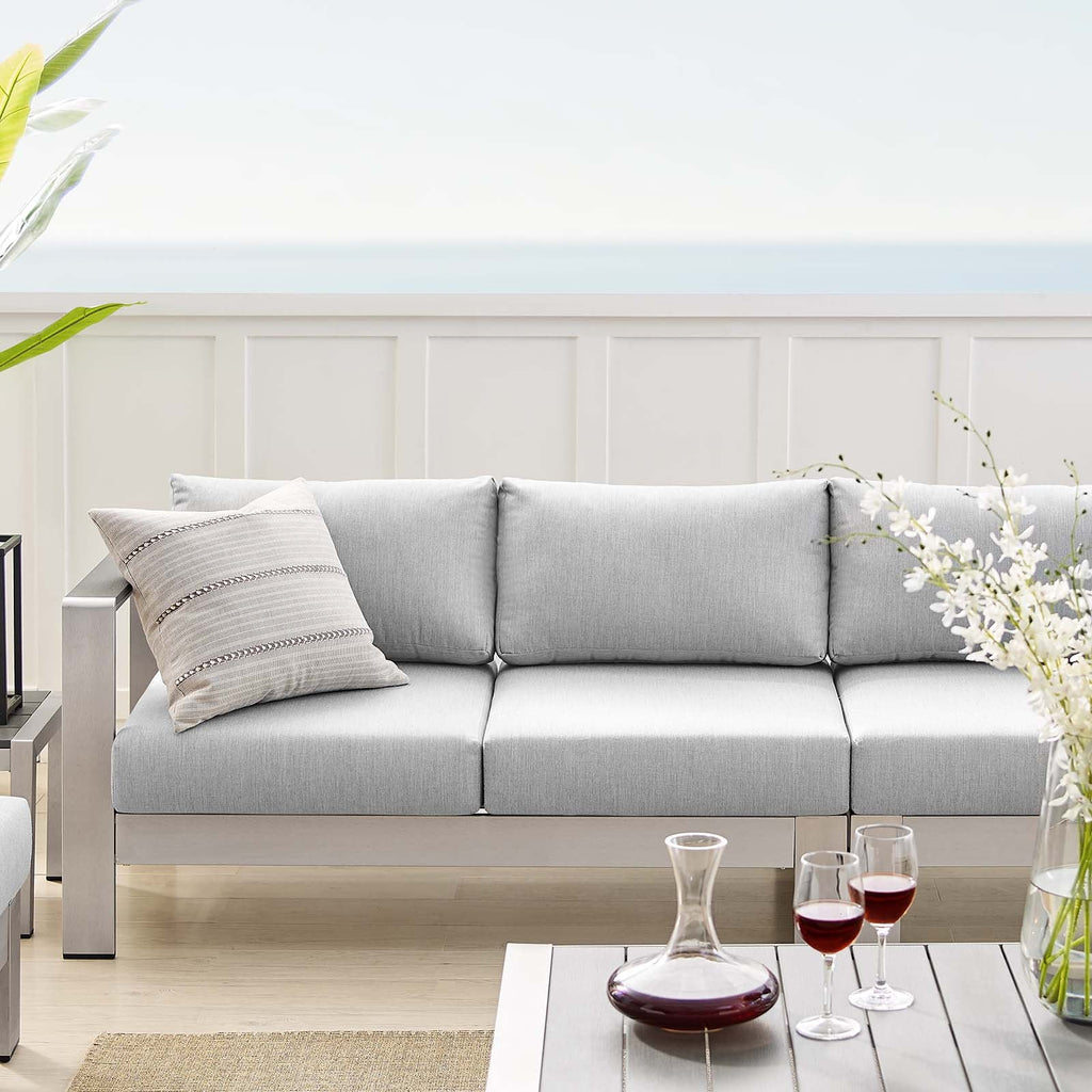 Shore Sunbrella® Fabric Outdoor Patio Aluminum 8 Piece Sectional Sofa Set