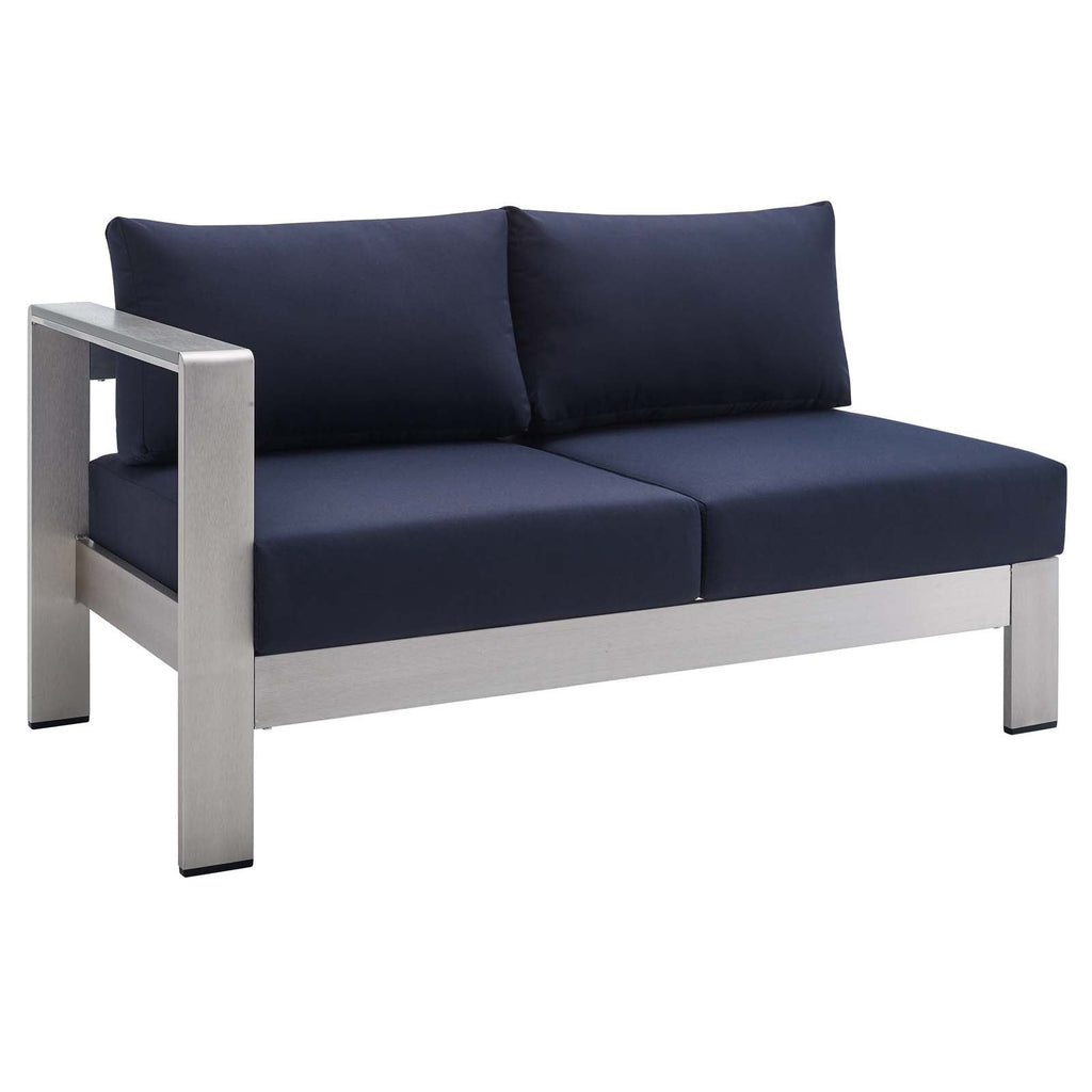 Shore Sunbrella® Fabric Outdoor Patio Aluminum 8 Piece Sectional Sofa Set