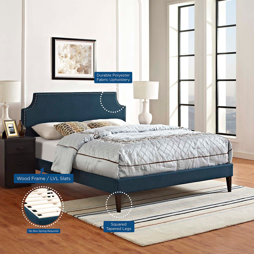 Corene Fabric Platform Bed with Squared Tapered Legs