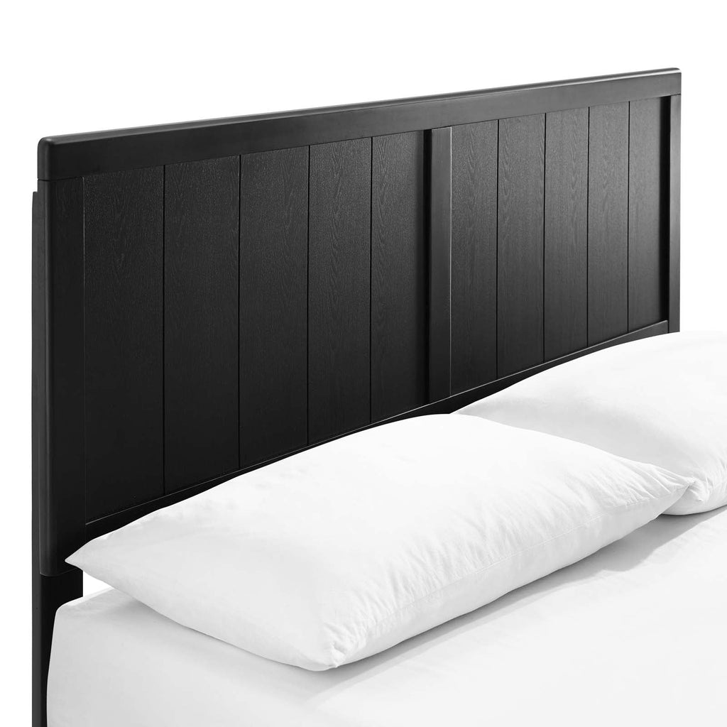 Alana Wood Platform Bed With Angular Frame