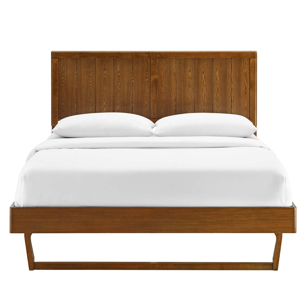 Alana Wood Platform Bed With Angular Frame