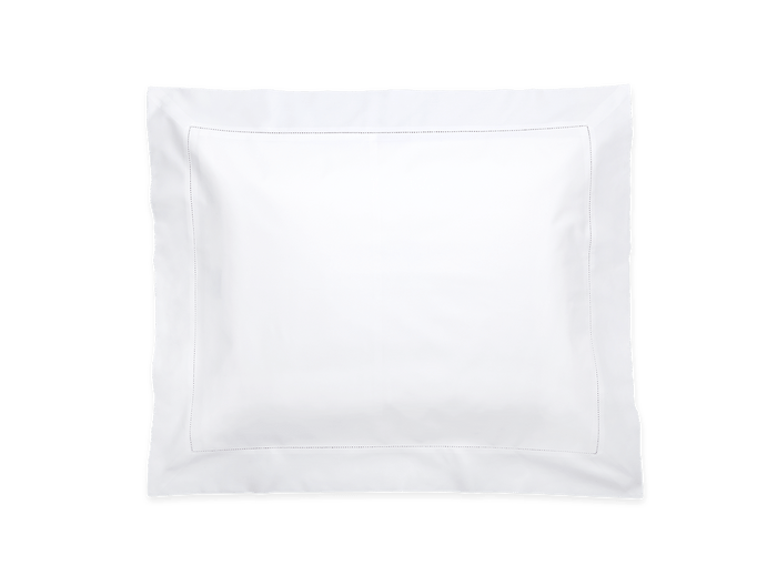 Matouk Sierra hemstitch percale sham in white.