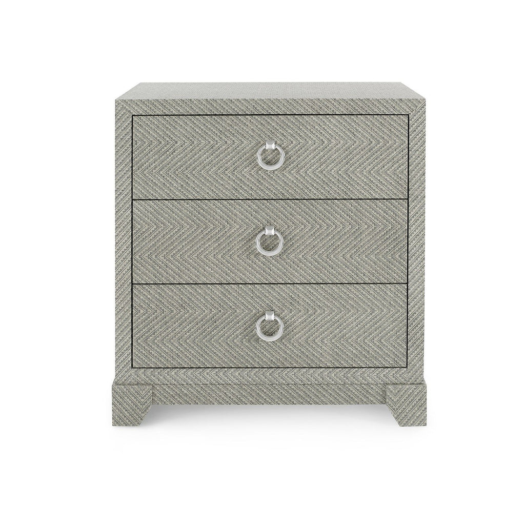 Brittany 3-Drawer Side Table, Gray Tweed