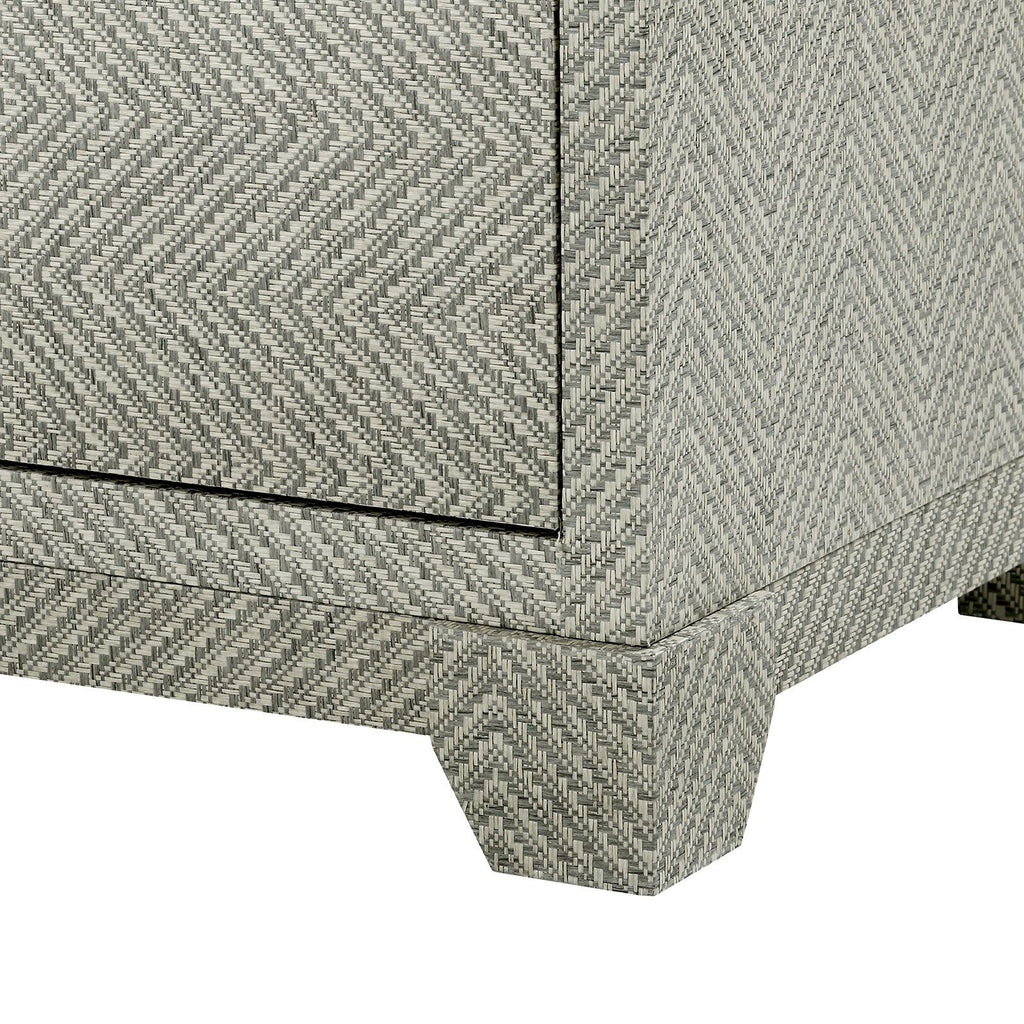 Brittany 3-Drawer Side Table, Gray Tweed