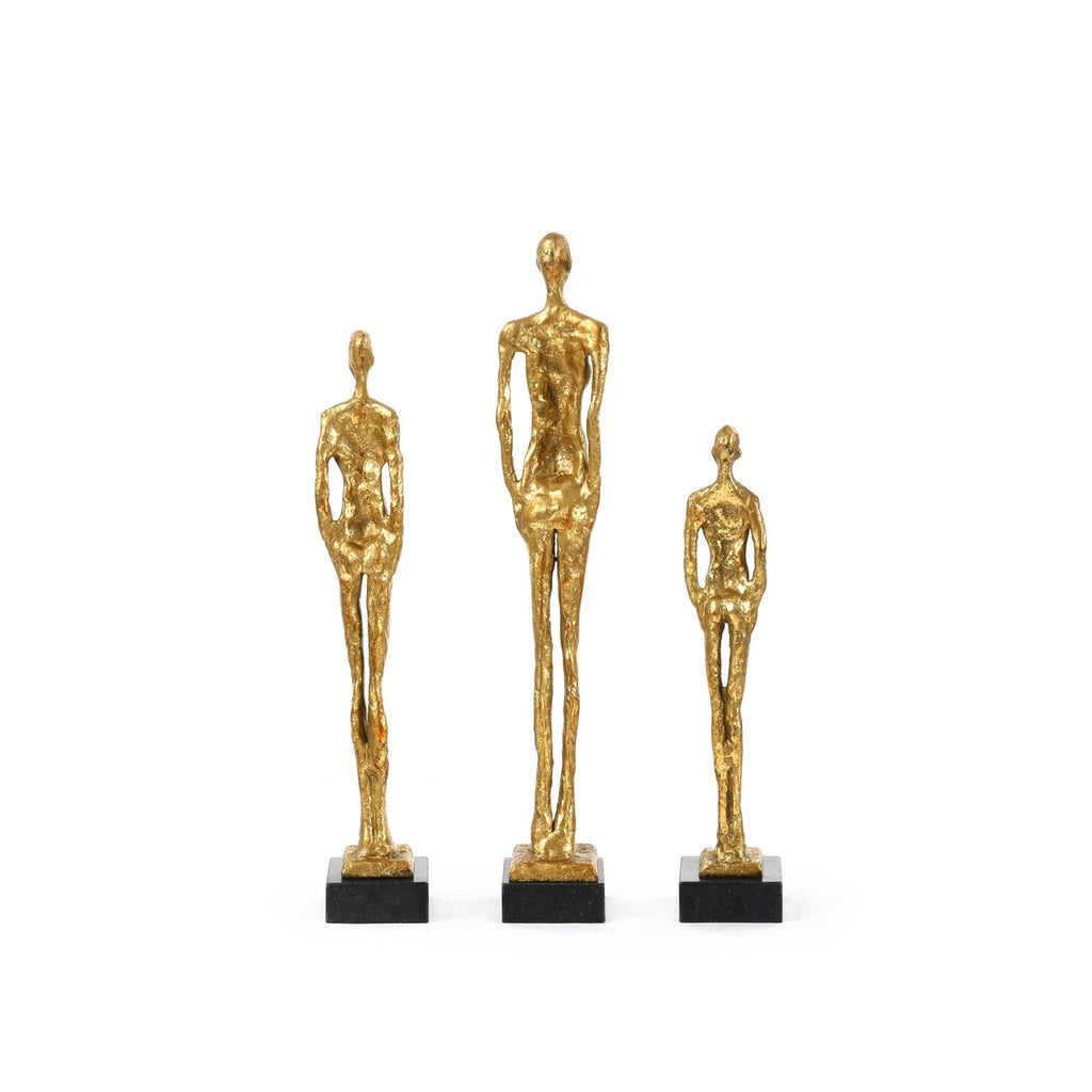 Miles Statues - Set of 3 Statues, Gold