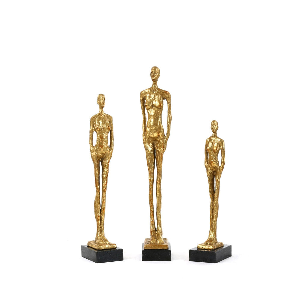 Miles Statues - Set of 3 Statues, Gold
